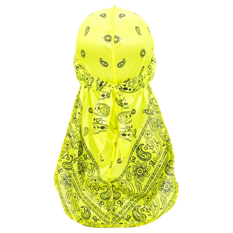 Long-Tailed Paisley Print Silk Durag
