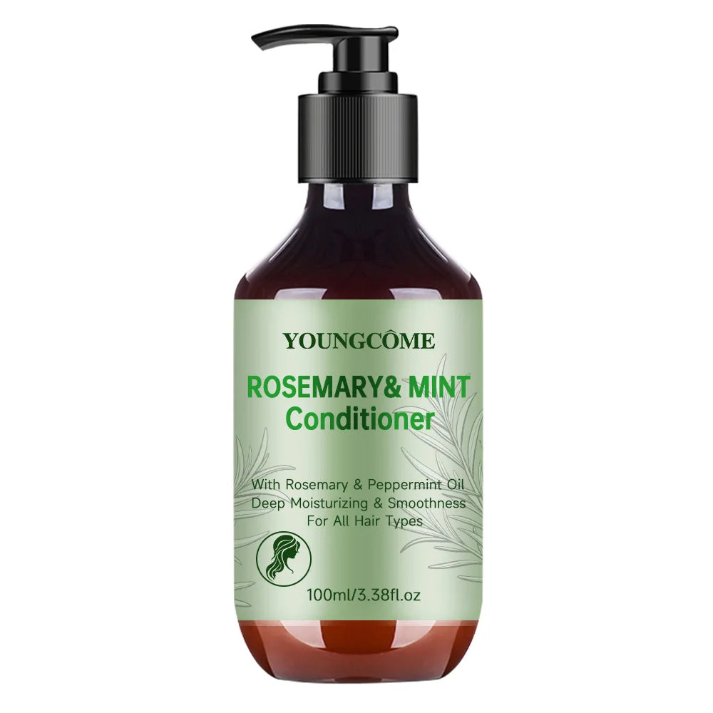 YOUNGCOM Rosemary Mint Strengthening Hair Conditioner- Detangling & Hydrating Conditioner melts tangles and pops curls
