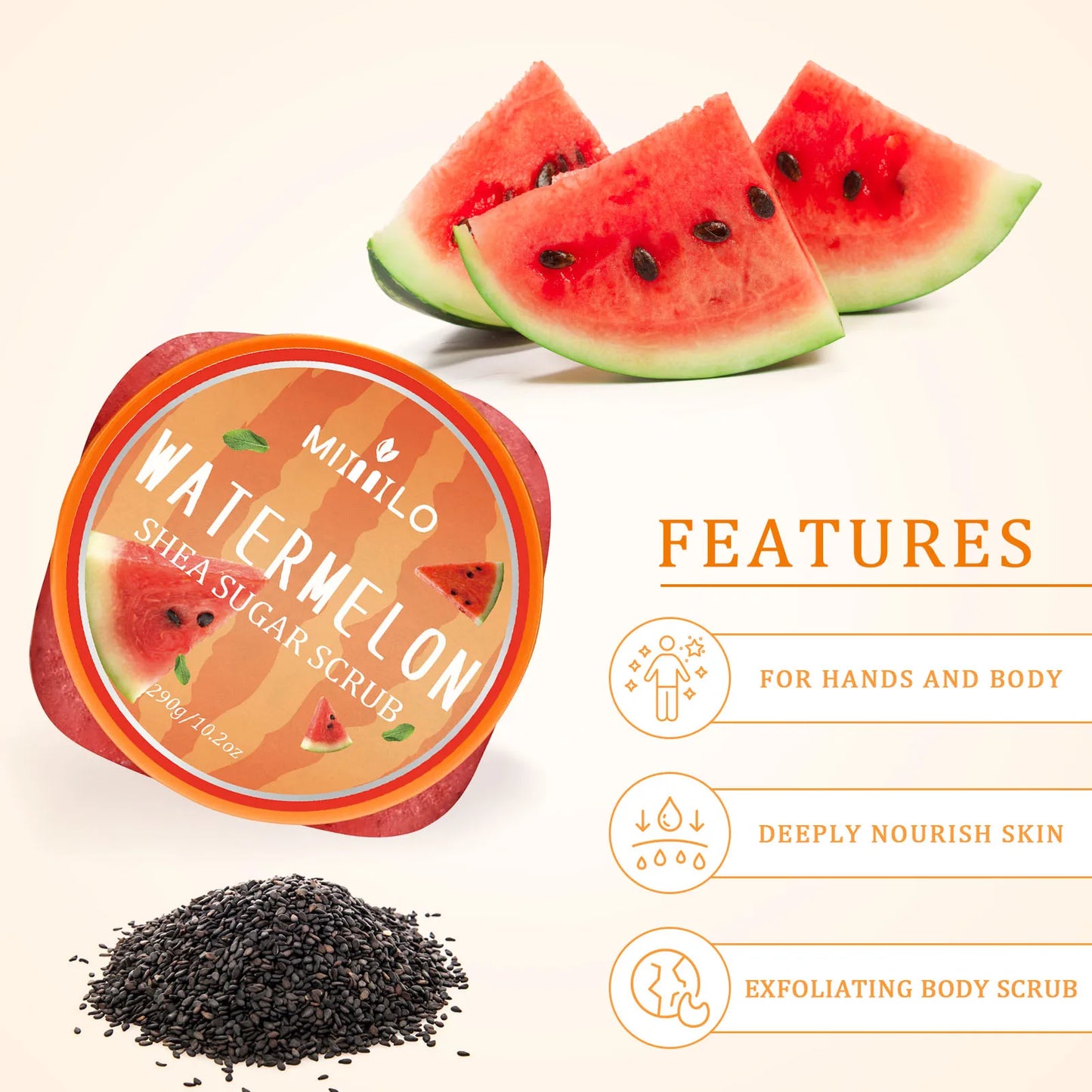 Shea Sugar Exfoliating Body Scrub for smooth, radiant, Youthful Skin