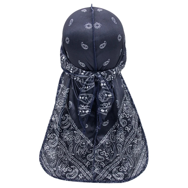 Long-Tailed Paisley Print Silk Durag