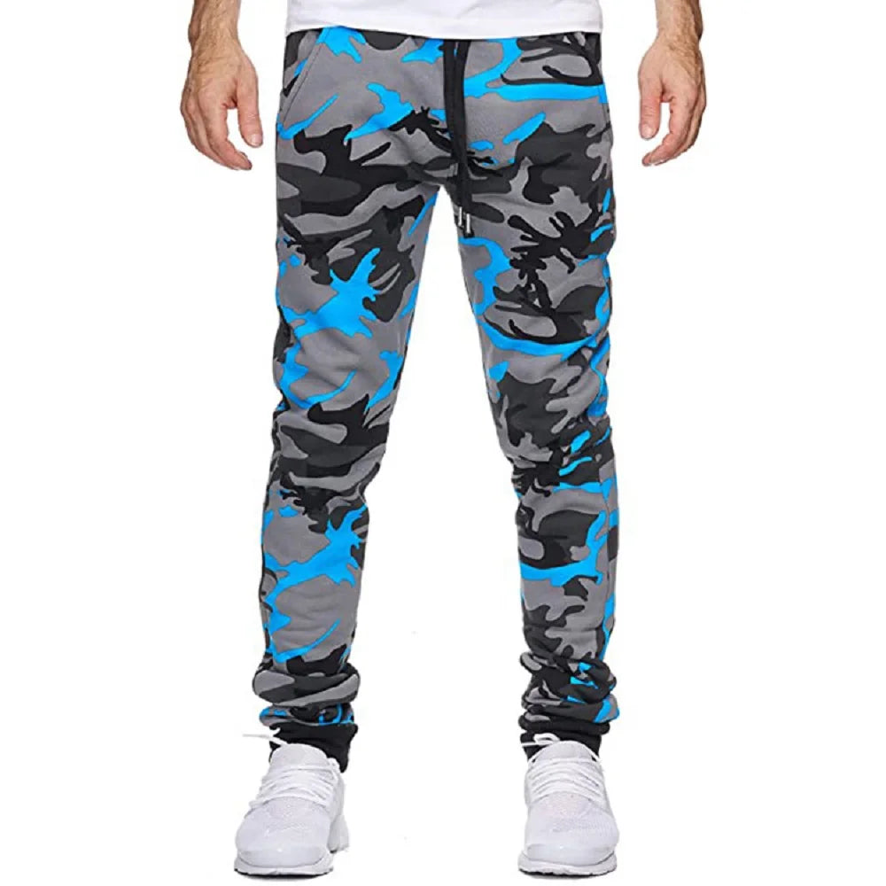 2025 Autumn And Winter New Men's Casual Camouflage Waist Drawstring Large Size Solid Color Sports Jogging Pants