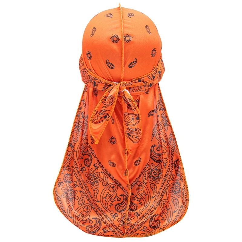Long-Tailed Paisley Print Silk Durag