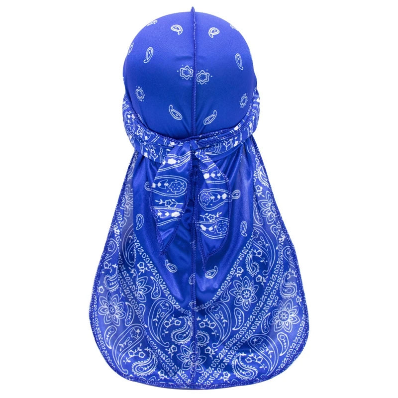 Long-Tailed Paisley Print Silk Durag