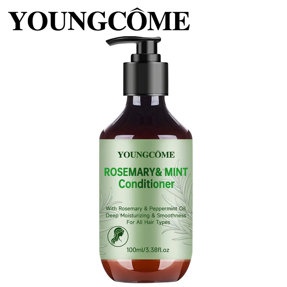 YOUNGCOM Rosemary Mint Strengthening Hair Conditioner- Detangling & Hydrating Conditioner melts tangles and pops curls