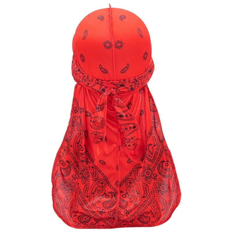 Long-Tailed Paisley Print Silk Durag