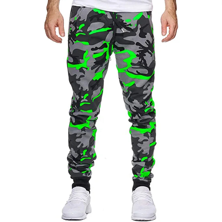 2025 Autumn And Winter New Men's Casual Camouflage Waist Drawstring Large Size Solid Color Sports Jogging Pants