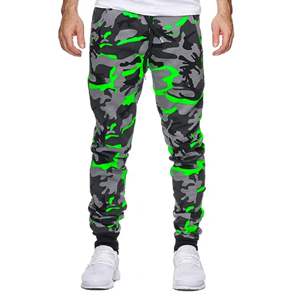 2025 Autumn And Winter New Men's Casual Camouflage Waist Drawstring Large Size Solid Color Sports Jogging Pants