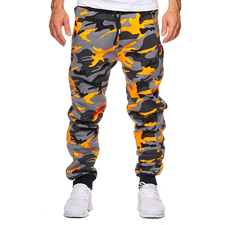 2025 Autumn And Winter New Men's Casual Camouflage Waist Drawstring Large Size Solid Color Sports Jogging Pants