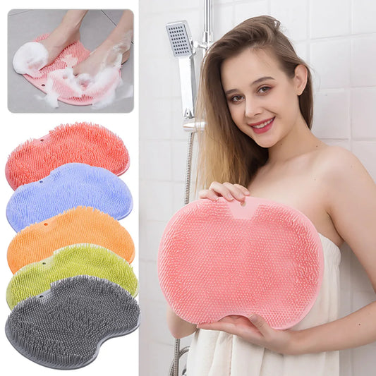 Non-slip Silicone Foot Massage Pad Shower Mat Wash Foot Pad Exfoliating Cleaning Tool Stick on any Surface