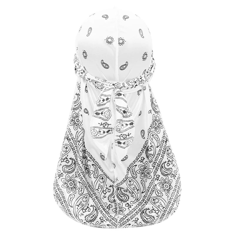 Long-Tailed Paisley Print Silk Durag