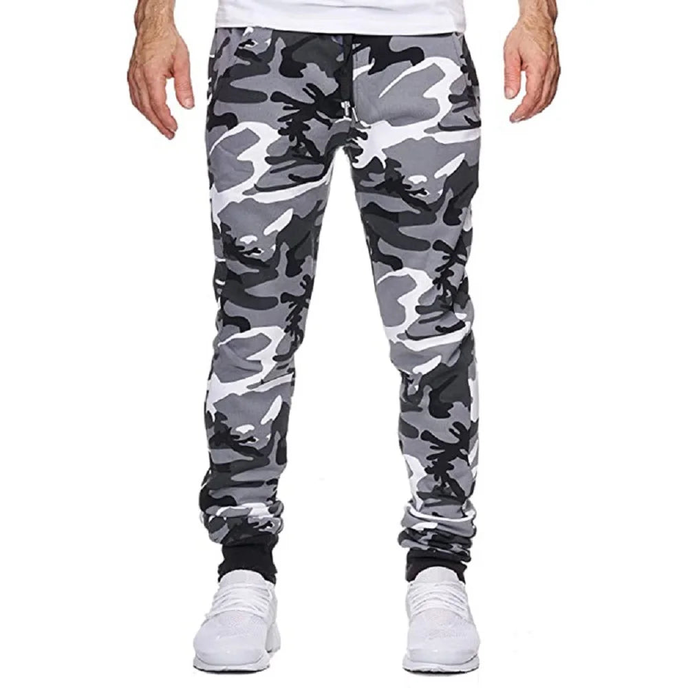 2025 Autumn And Winter New Men's Casual Camouflage Waist Drawstring Large Size Solid Color Sports Jogging Pants