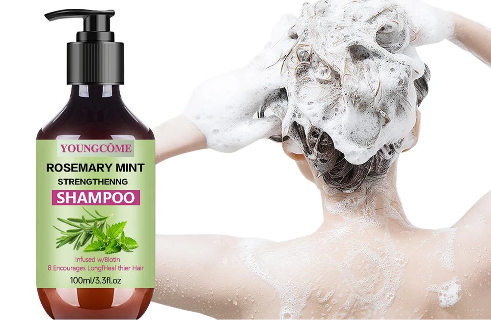YOUNGCOME Rosemary Mint Shampoo Cleanses, moisturizes leaves hair/scalp feeling hydrated, refreshed with a cool tingle