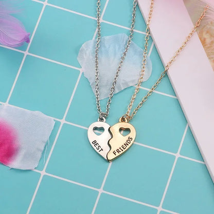 Love/Friendship Pendant Necklace 2 Pcs/ Set Rainbow Broken Heart BFF Good Friends Friendship Jewelry