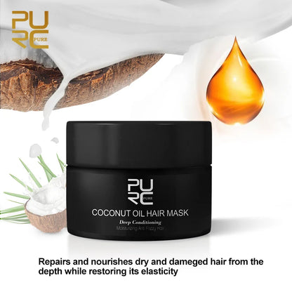 PURC Coconut Oil Hydrating Hair Mask Breathes life back into every strand for more shine, definition and bounce