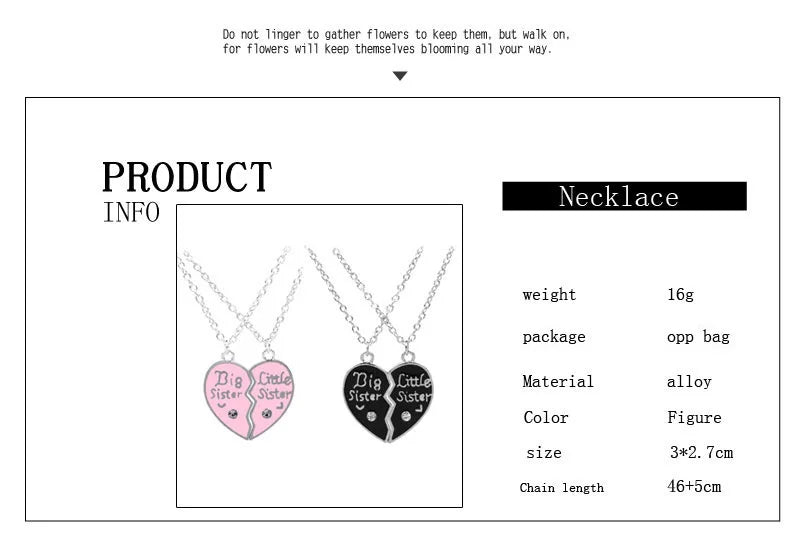 Love/Friendship Pendant Necklace 2 Pcs/ Set Rainbow Broken Heart BFF Good Friends Friendship Jewelry