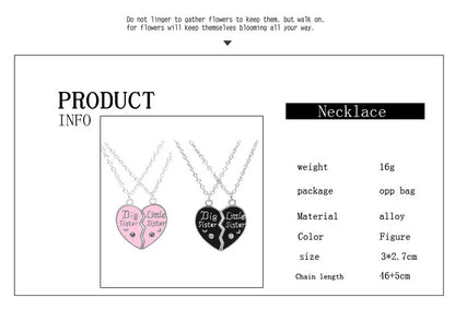 Love/Friendship Pendant Necklace 2 Pcs/ Set Rainbow Broken Heart BFF Good Friends Friendship Jewelry