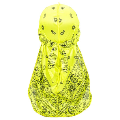 Long-Tailed Paisley Print Silk Durag