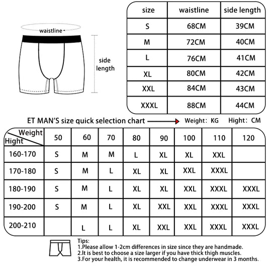ETHIKA 1Pcs Breathable, fitting Mens Boxers Fashion Print