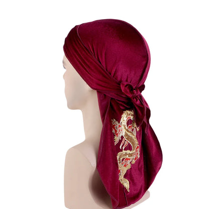 Velvet Chinese Dragon Print Durag