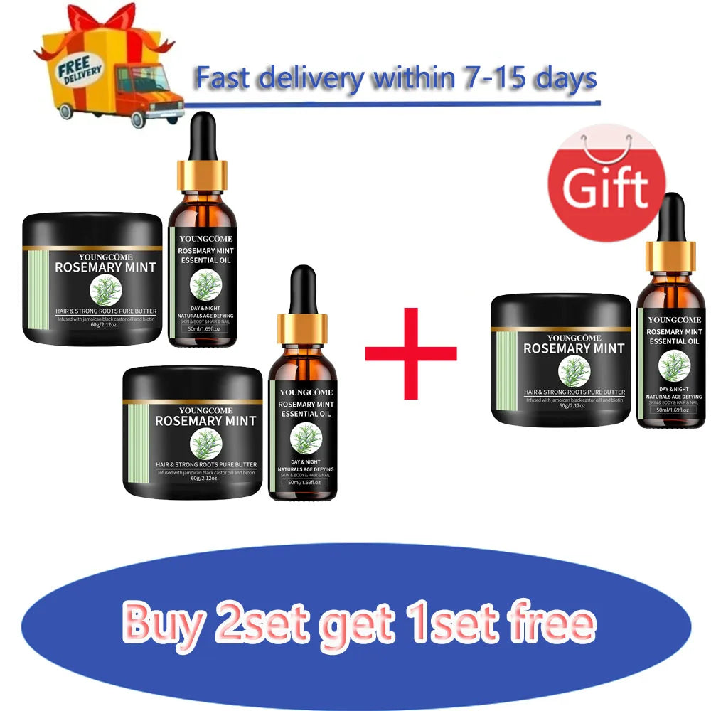 Rosemary Mint Essential Oil for Hair Growth - Natural Hair Film Treatment to Strengthen & Thicken Hair 2025 New Formula 1/2set