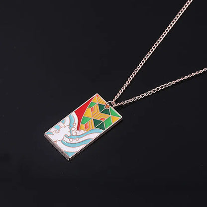 Demon Slayer Anime Peripheral Kochou Shinobu Metal Necklace Pendant Fashion Personalized Accessories Cosplay Niche Gifts