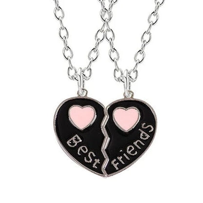 Love/Friendship Pendant Necklace 2 Pcs/ Set Rainbow Broken Heart BFF Good Friends Friendship Jewelry