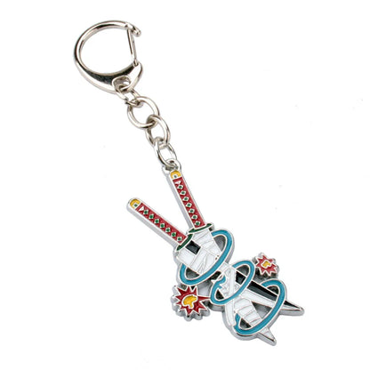 Anime Demon Slayer Kimetsu no Yaiba Keychain Anime Cosplay Sword Key Chains Metal Pendant Keyring llaveros Accessories Gifts