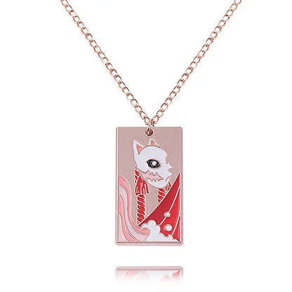 Demon Slayer Anime Peripheral Kochou Shinobu Metal Necklace Pendant Fashion Personalized Accessories Cosplay Niche Gifts