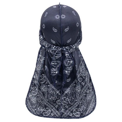 Long-Tailed Paisley Print Silk Durag
