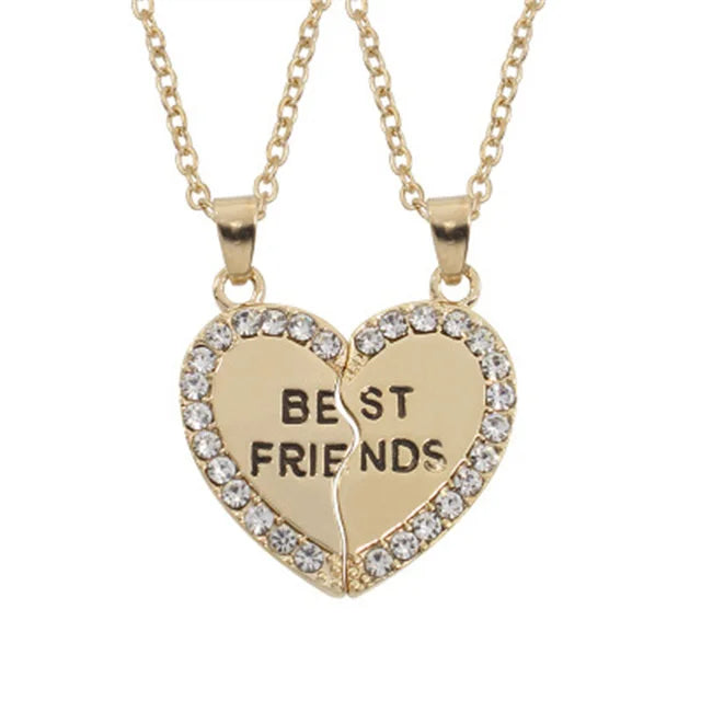 Love/Friendship Pendant Necklace 2 Pcs/ Set Rainbow Broken Heart BFF Good Friends Friendship Jewelry