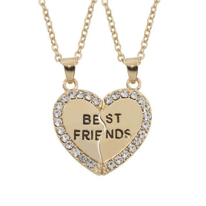 Love/Friendship Pendant Necklace 2 Pcs/ Set Rainbow Broken Heart BFF Good Friends Friendship Jewelry