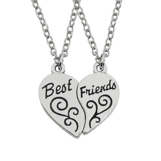 Love/Friendship Pendant Necklace 2 Pcs/ Set Rainbow Broken Heart BFF Good Friends Friendship Jewelry
