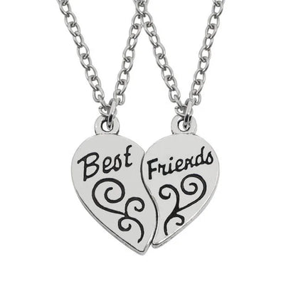 Love/Friendship Pendant Necklace 2 Pcs/ Set Rainbow Broken Heart BFF Good Friends Friendship Jewelry