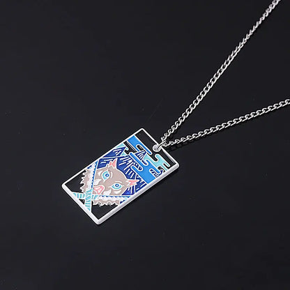 Demon Slayer Anime Peripheral Kochou Shinobu Metal Necklace Pendant Fashion Personalized Accessories Cosplay Niche Gifts