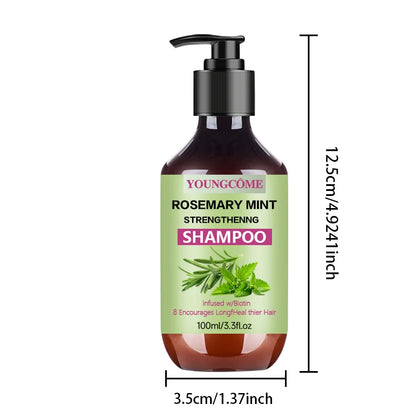 YOUNGCOME Rosemary Mint Shampoo Cleanses, moisturizes leaves hair/scalp feeling hydrated, refreshed with a cool tingle