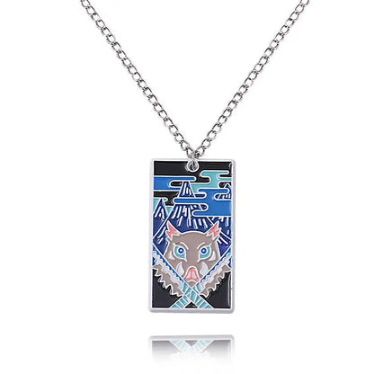 Demon Slayer Anime Peripheral Kochou Shinobu Metal Necklace Pendant Fashion Personalized Accessories Cosplay Niche Gifts