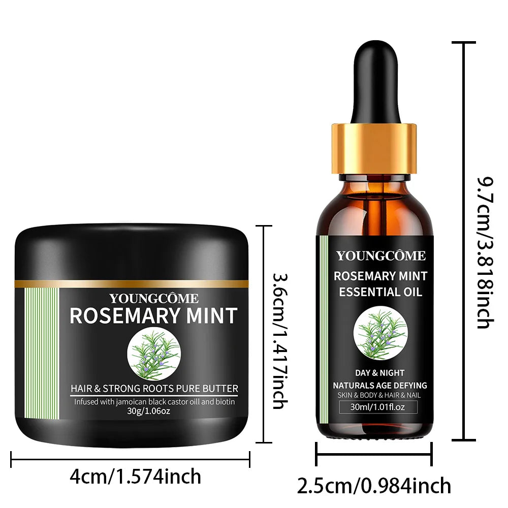 Rosemary Mint Essential Oil for Hair Growth - Natural Hair Film Treatment to Strengthen & Thicken Hair 2025 New Formula 1/2set