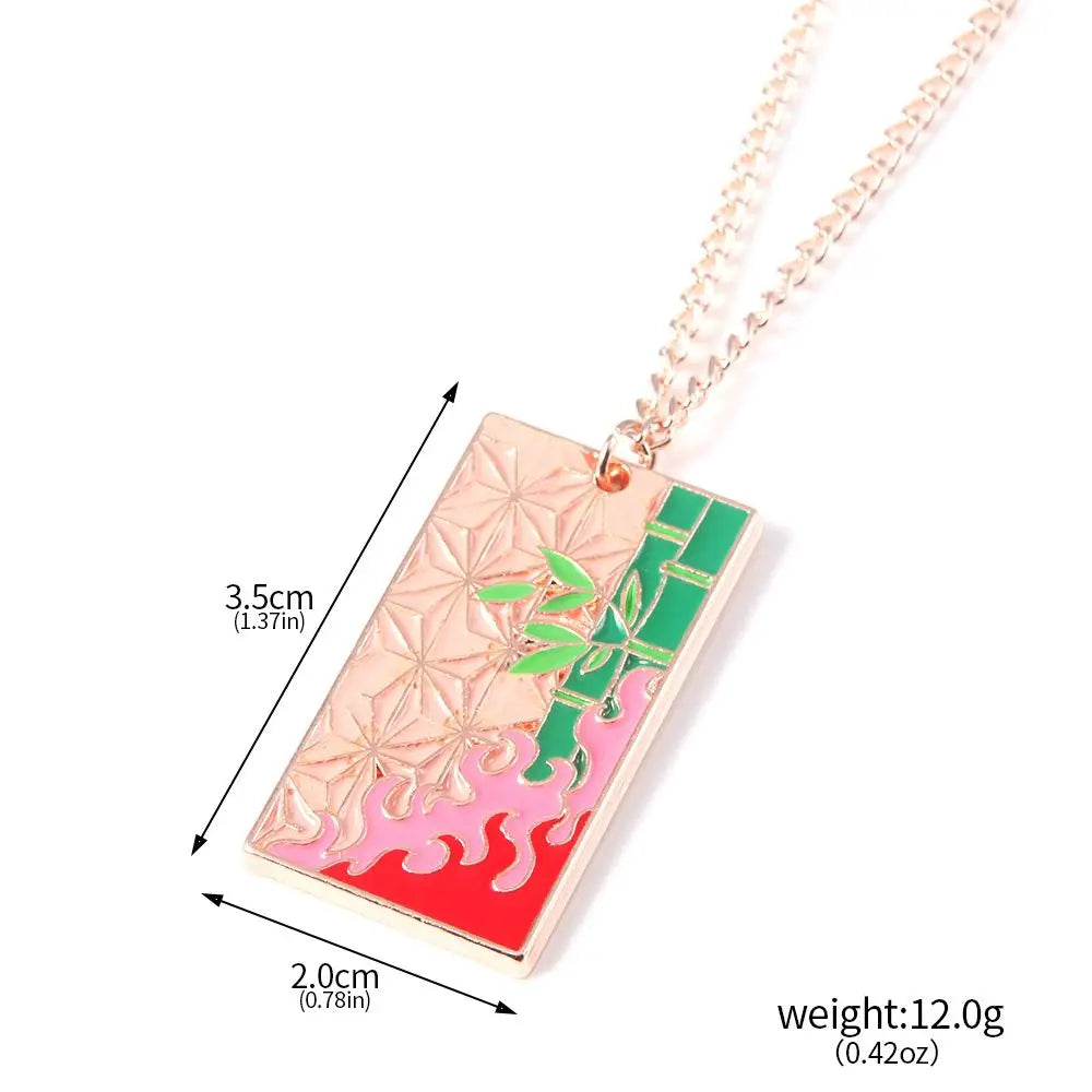 Demon Slayer Anime Peripheral Kochou Shinobu Metal Necklace Pendant Fashion Personalized Accessories Cosplay Niche Gifts