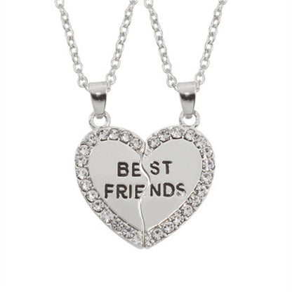 Love/Friendship Pendant Necklace 2 Pcs/ Set Rainbow Broken Heart BFF Good Friends Friendship Jewelry