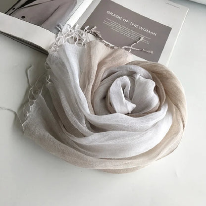 100% linen gradient color spring/summer women's scarf
