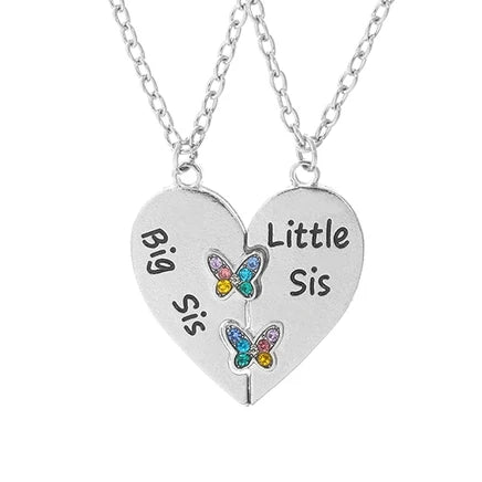 Love/Friendship Pendant Necklace 2 Pcs/ Set Rainbow Broken Heart BFF Good Friends Friendship Jewelry