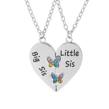 Love/Friendship Pendant Necklace 2 Pcs/ Set Rainbow Broken Heart BFF Good Friends Friendship Jewelry