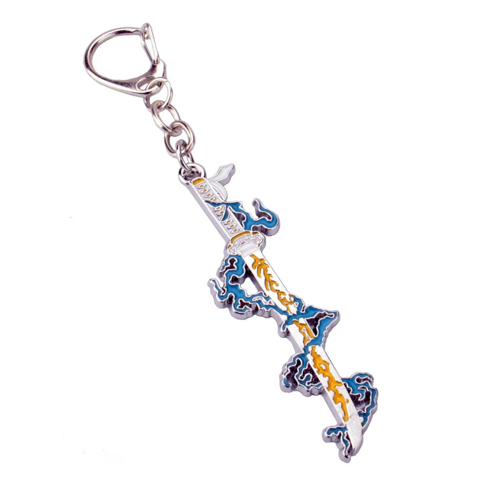 Anime Demon Slayer Kimetsu no Yaiba Keychain Anime Cosplay Sword Key Chains Metal Pendant Keyring llaveros Accessories Gifts