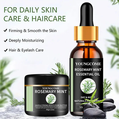 Rosemary Mint Essential Oil for Hair Growth - Natural Hair Film Treatment to Strengthen & Thicken Hair 2025 New Formula 1/2set