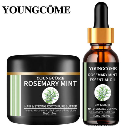 Rosemary Mint Essential Oil for Hair Growth - Natural Hair Film Treatment to Strengthen & Thicken Hair 2025 New Formula 1/2set