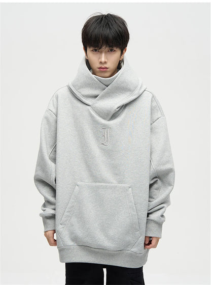 Autumn Ninja Streetwear Turtleneck Hoodies For Men Letter Embroidered Hip Hop Fashion Sweatshirts Y2K Vintage Fleece Hoody