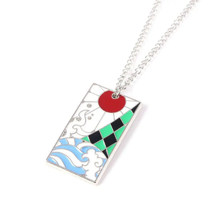 Demon Slayer Anime Peripheral Kochou Shinobu Metal Necklace Pendant Fashion Personalized Accessories Cosplay Niche Gifts