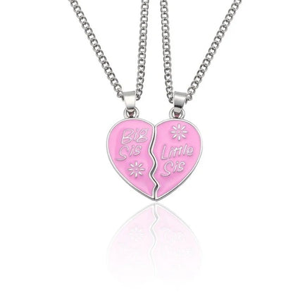 Love/Friendship Pendant Necklace 2 Pcs/ Set Rainbow Broken Heart BFF Good Friends Friendship Jewelry