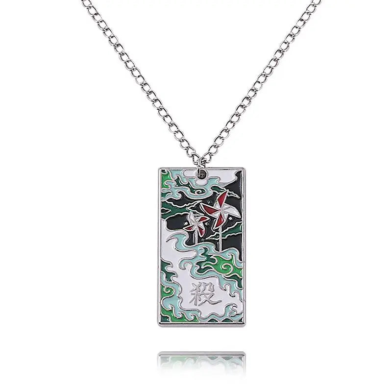 Demon Slayer Anime Peripheral Kochou Shinobu Metal Necklace Pendant Fashion Personalized Accessories Cosplay Niche Gifts