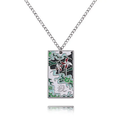 Demon Slayer Anime Peripheral Kochou Shinobu Metal Necklace Pendant Fashion Personalized Accessories Cosplay Niche Gifts